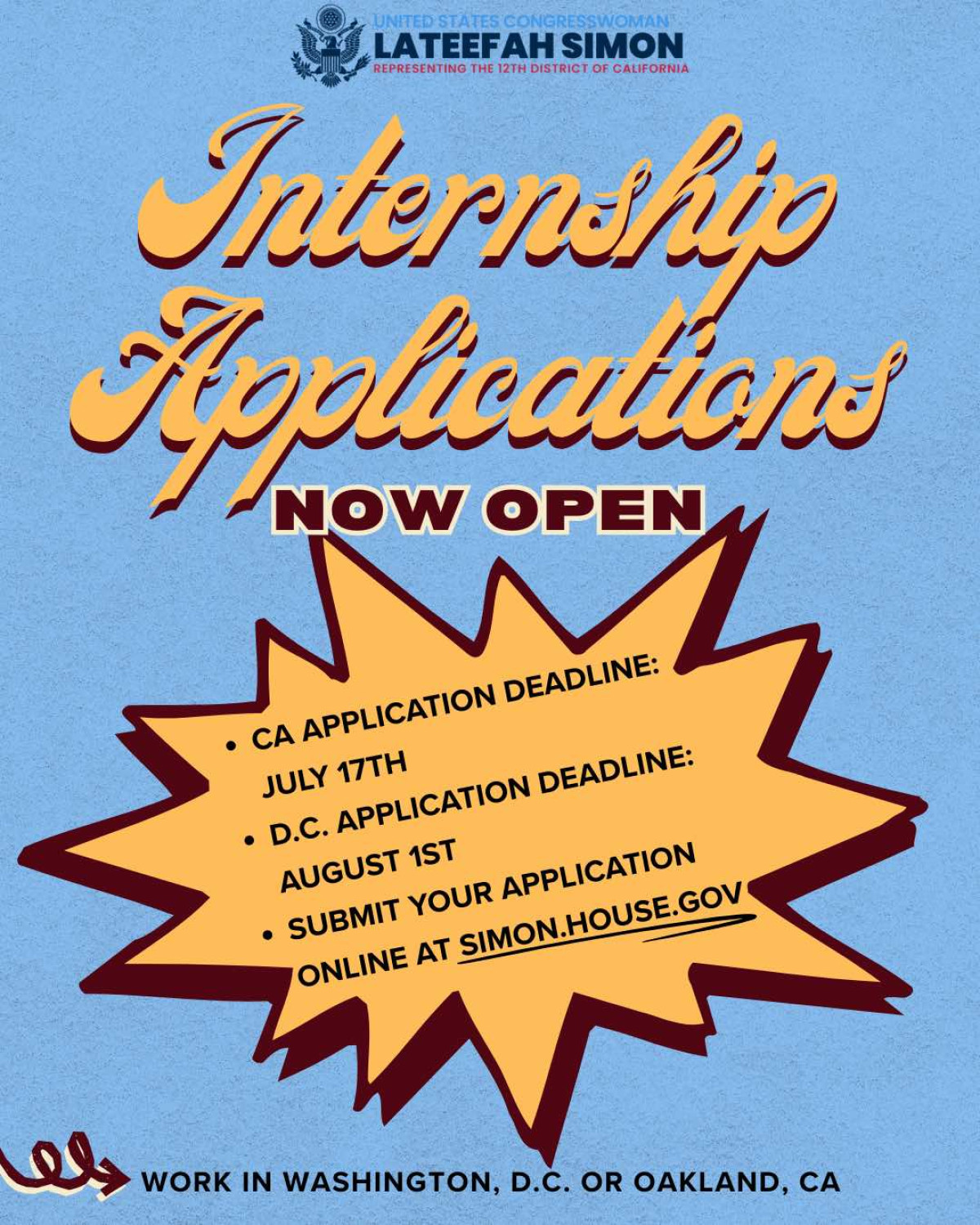 Graphic With District and DC Internship Dates