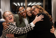 Congresswoman Simon with her friends at swearing-in reception