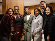 Congresswoman with her friends at her swearing-in reception 