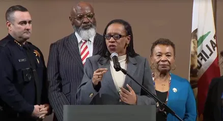 Congresswoman Simon Speaking at City of Oakland Press Conference